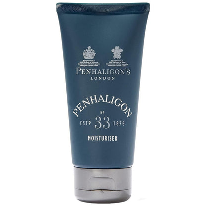 Penhaligon's No. 33 Moisturiser in 75ml jar, featuring elegant packaging and creamy texture, designed for skincare hydration.