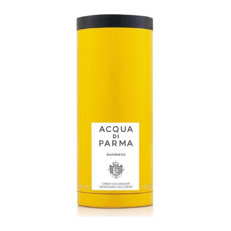 Acqua Di Parma Barbiere Moisturizing Face Cream in 50ml jar, creamy texture, designed for men's skincare.