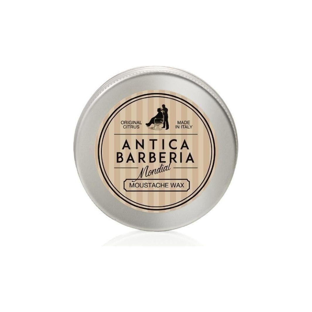 Mondial Antica Barberia Citrus Moustache Wax in 30ml jar, natural styling for moustache grooming by Pasteur Pharmacy