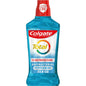 Colgate Total Advanced Peppermint Mouthwash in a 33.81 fl oz bottle, showing the mouthwash with peppermint flavor.