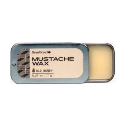 Pasteur Pharmacy Mustache Wax by Beardbrand Old Money Mustache, 0.25 oz tin with wax product visible inside