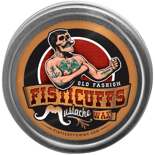 Fisticuffs Original Old Fashion Mustache Wax in 1 oz tin, strong hold styling product for mustache grooming by Pasteur Pharmacy