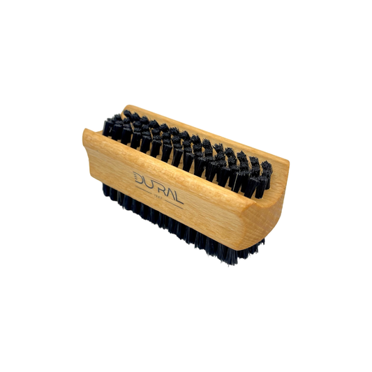 Dural beech wood hand and nail brush with black natural bristles and 4-6 rows for cleaning nails and cuticles.
