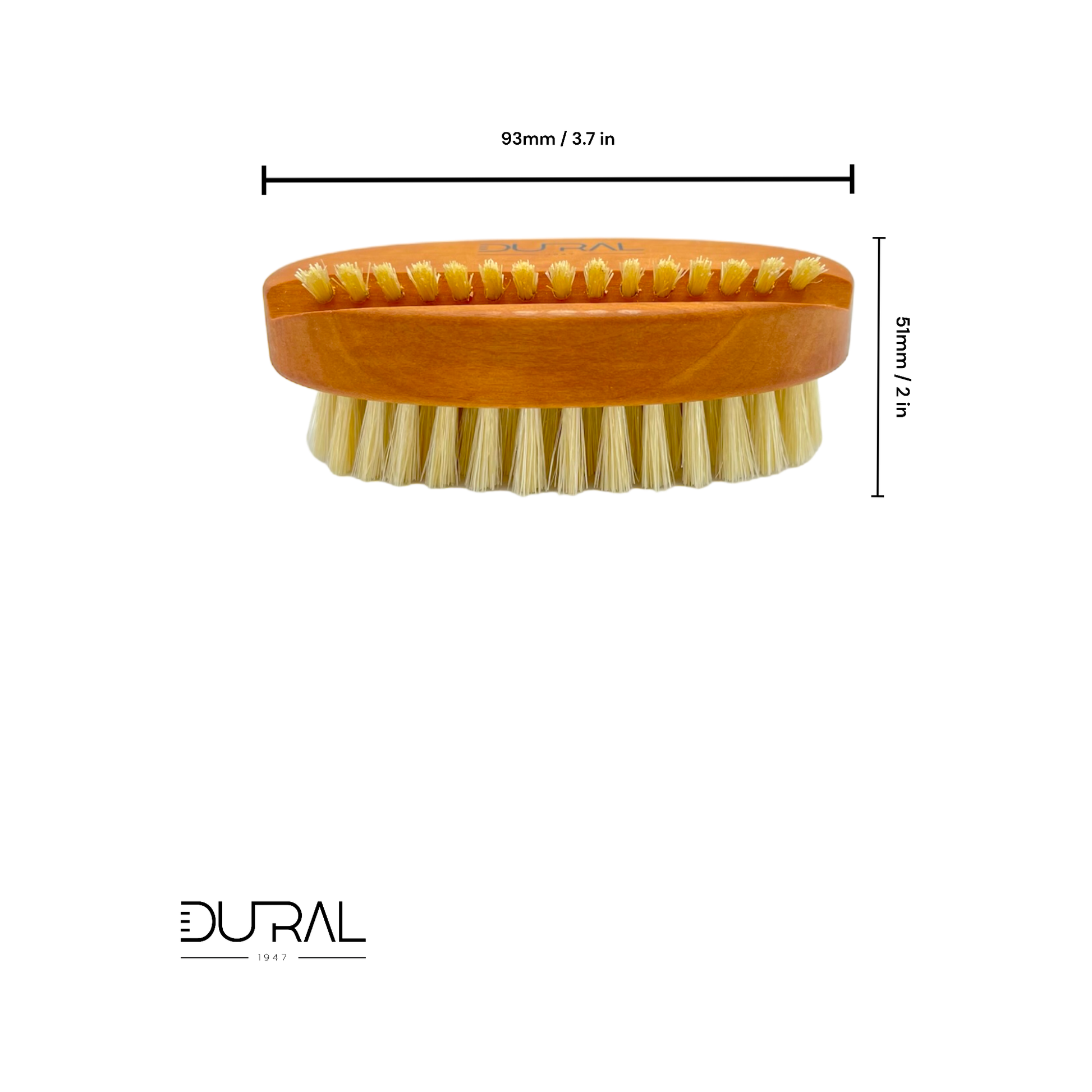 Dural Pear Wood Hand and Nail Brush with natural light bristles for cleaning nails and hands, by Pasteur Pharmacy.