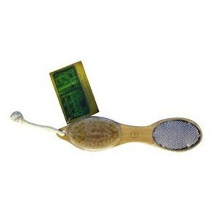 Pure Body 4-in-1 Bamboo Pedicure Tool for nail care, featuring natural bamboo design, essential bath accessory, by Pasteur Pharmacy.