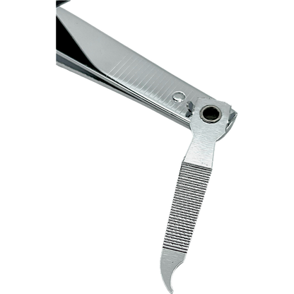 Large black Dural toenail clippers by Pasteur Pharmacy, designed for easy trimming of toenails with a durable, stylish finish.