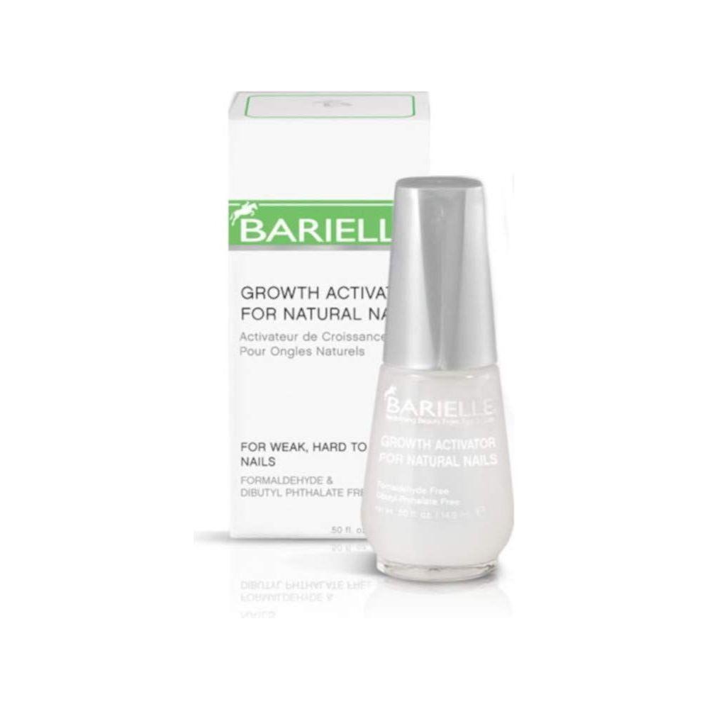 Pasteur Pharmacy Barielle Nail Growth Activator bottle for natural nails, 0.5 oz, featuring clear packaging and product label.