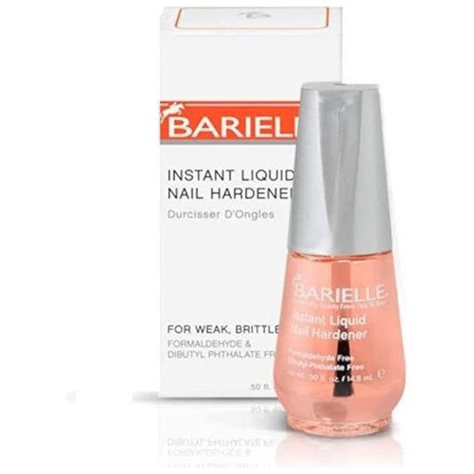 Barielle Instant Liquid Nail Hardener in 0.5 oz bottle, clear liquid formula for strengthening and hardening nails.