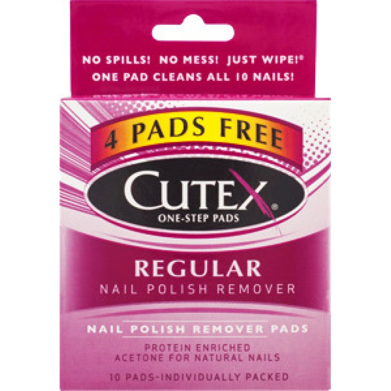Pasteur Pharmacy Cutex regular nail polish remover pads for easy, gentle removal of nail polish.