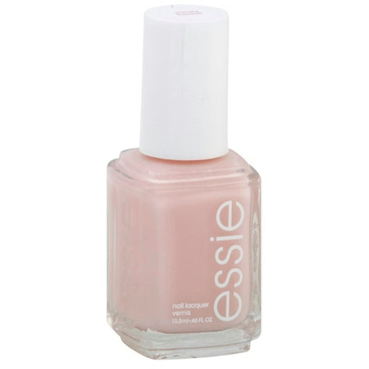 Essie Vanity Fairest 120 nail polish bottle with white cap and clear glass, showcasing the elegant nail polish inside.