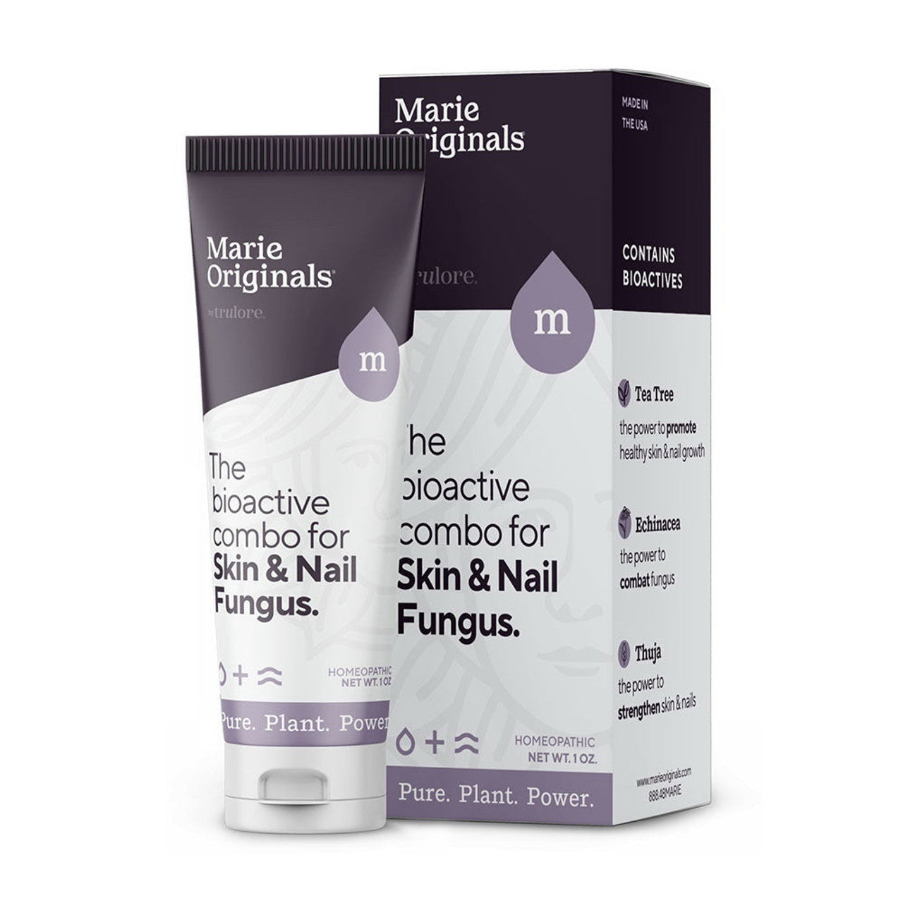 Marie Originals Skin & Nail Fungus Removal Cream on nails, 1 oz tube, natural remedy for fungal infection treatment