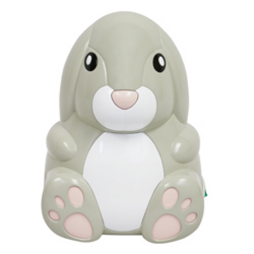 Pediatric Bunny Roscoe nebulizer for children, compact medical device with bunny design, used for respiratory treatments.