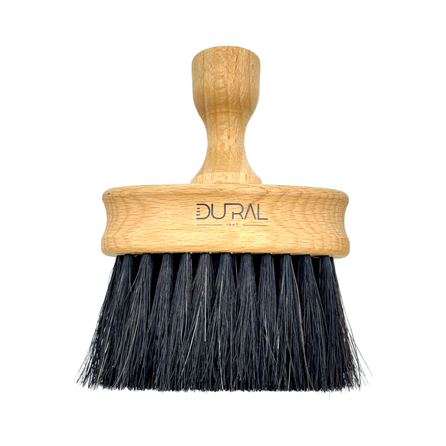 Dural Beech wood oval neck duster by Pasteur Pharmacy, featuring a smooth wooden handle and soft duster head for gentle cleaning.