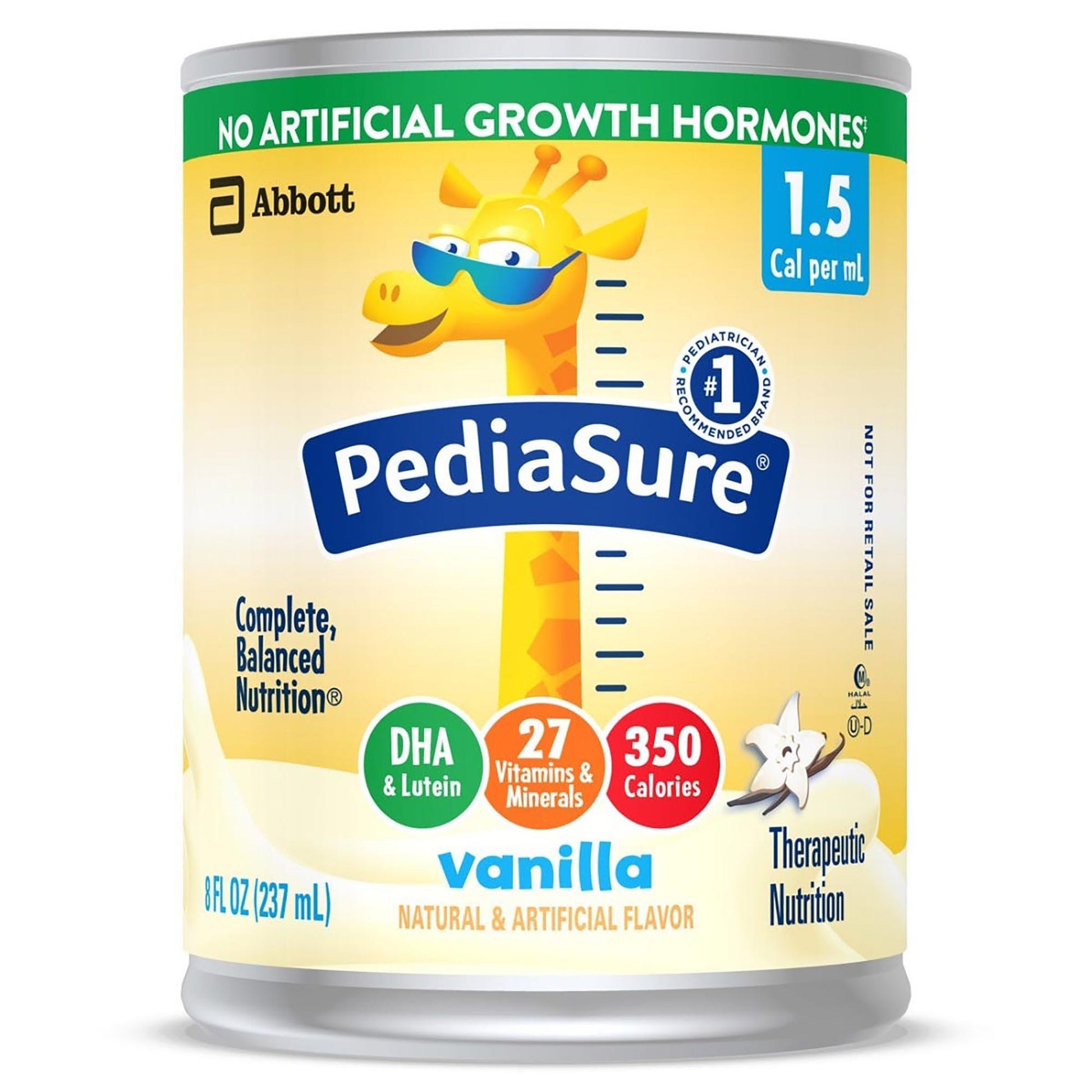 PediaSure 1.5 Cal Vanilla nursing and feeding formula in 8 fl oz cans by Pasteur Pharmacy, case of 24.
