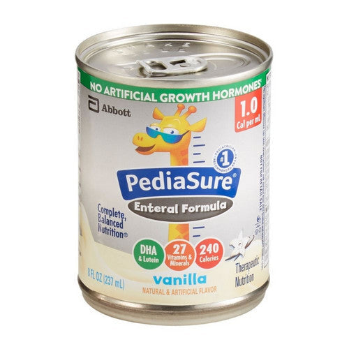 PediaSure Vanilla Standard Tube Feeding Formula in an 8 oz can, designed for nursing and feeding by Pasteur Pharmacy.