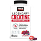 Force Factor Legendary Creatine Soft Chews in Berry Blast flavor, showing the chewable supplement with colorful packaging.