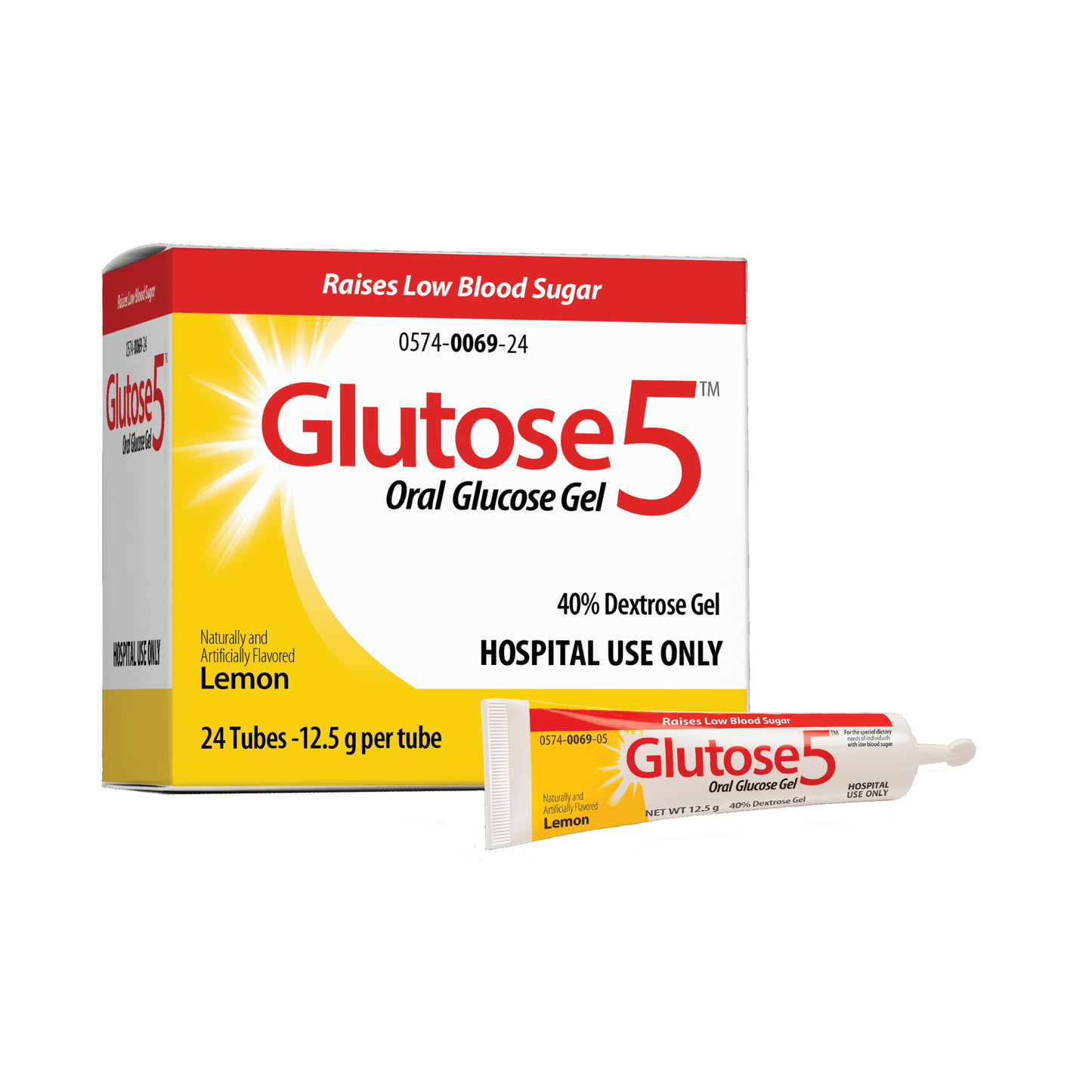 Glutose 5 Glucose Gel from Pasteur Pharmacy in 24 packs of 12.5g, a nutrition gel for quick energy and glucose boost.