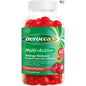 Berocca Multi-Action Energy Release Cherry Gummies, a nutrition supplement in a 60-count bottle, with vibrant cherry-flavored gummies.