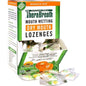 TheraBreath Dry Mouth Lozenges by Pasteur Pharmacy, sugar-free Mandarin and Mint oral care lozenges on a white background