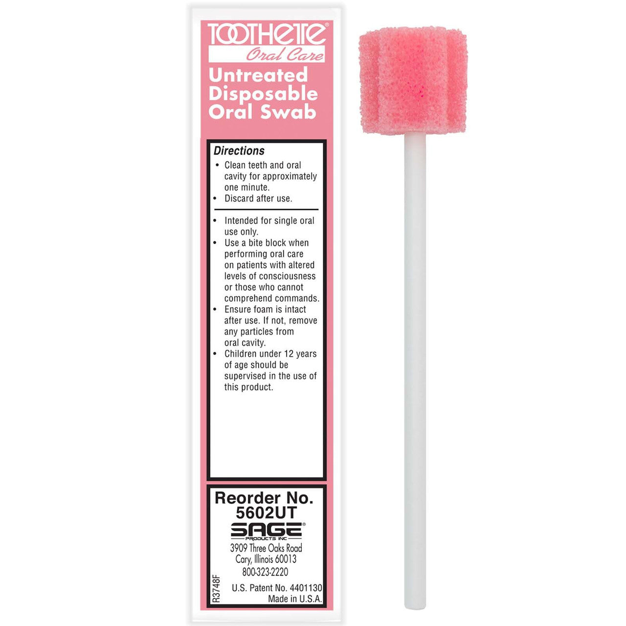 Disposable Toothette oral swab from Pasteur Pharmacy for gentle oral care and cleaning, shown on a clean surface.