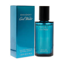 Davidoff Cool Water for Men Eau de Toilette spray, 1.35 oz, organic perfume with sleek bottle and fresh aquatic scent.