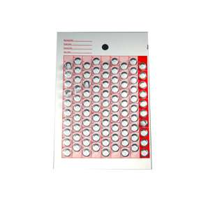 Organition 90-dose pressure-sensitive punchcards by Pasteur Pharmacy, 250 count for tracking medication doses.