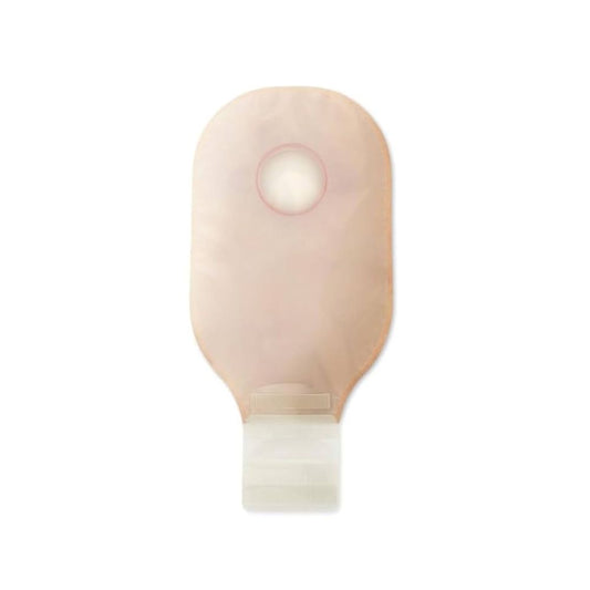 Hollister two-piece drainable ostomy pouch for ostomy supplies, with a clear, flexible design and secure closure.