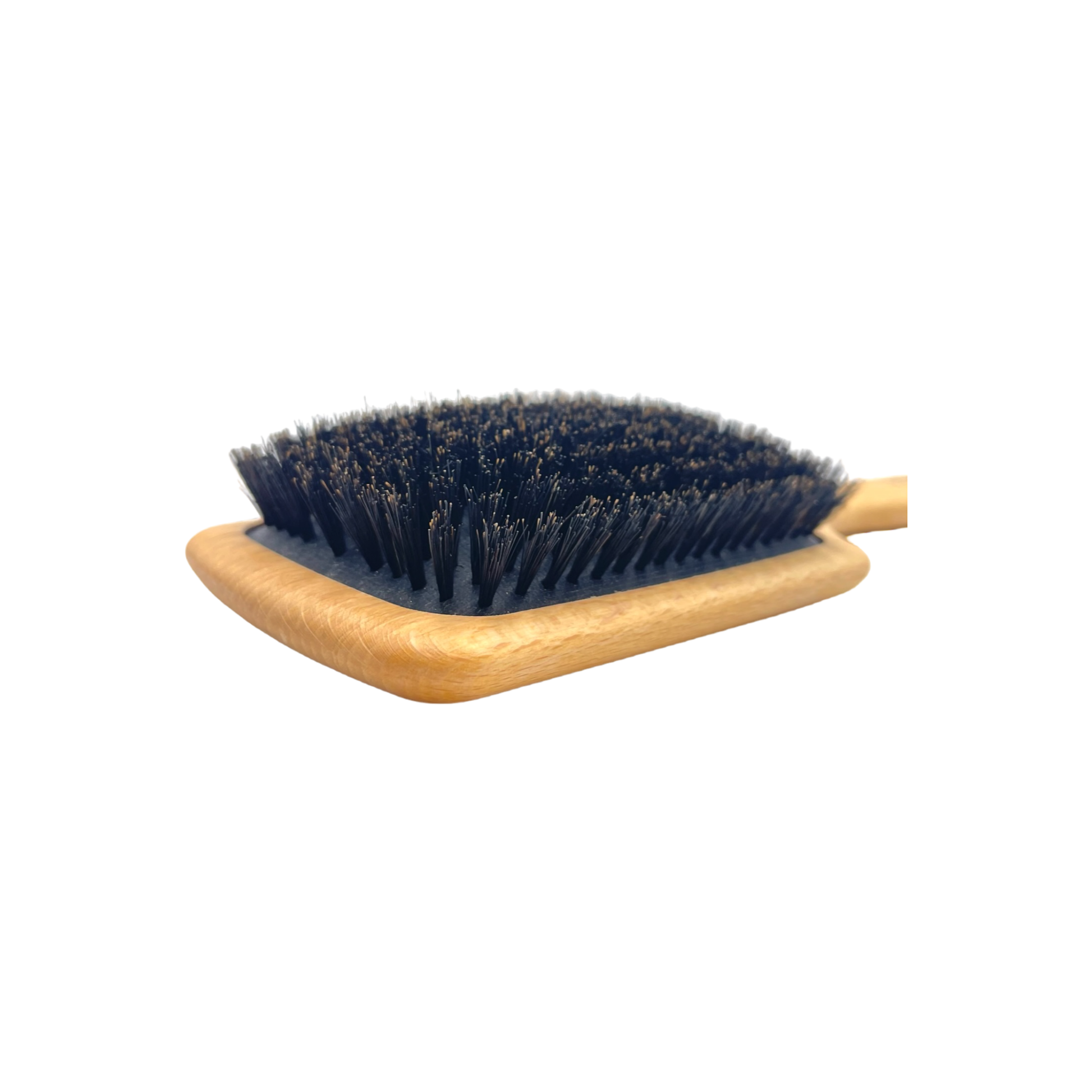 Dural Beech Wood paddle brush with wild boar bristles, designed for gentle detangling and scalp massage.