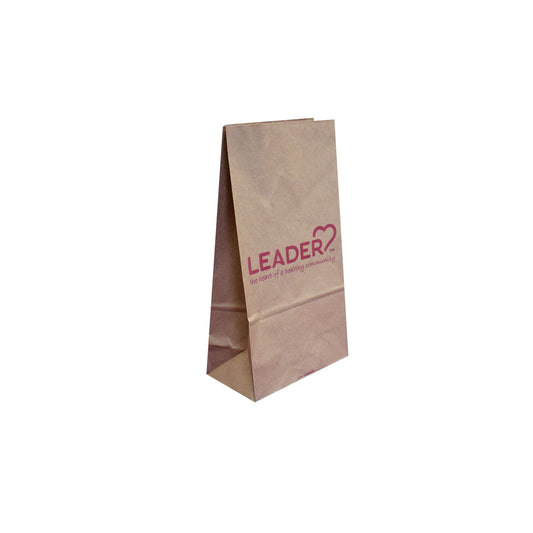 Pasteur Pharmacy Leader paper flat bottom bag, 12 lbs, 7 x 4.25 x 13.5 inches, 1,000 count for retail or food packaging.