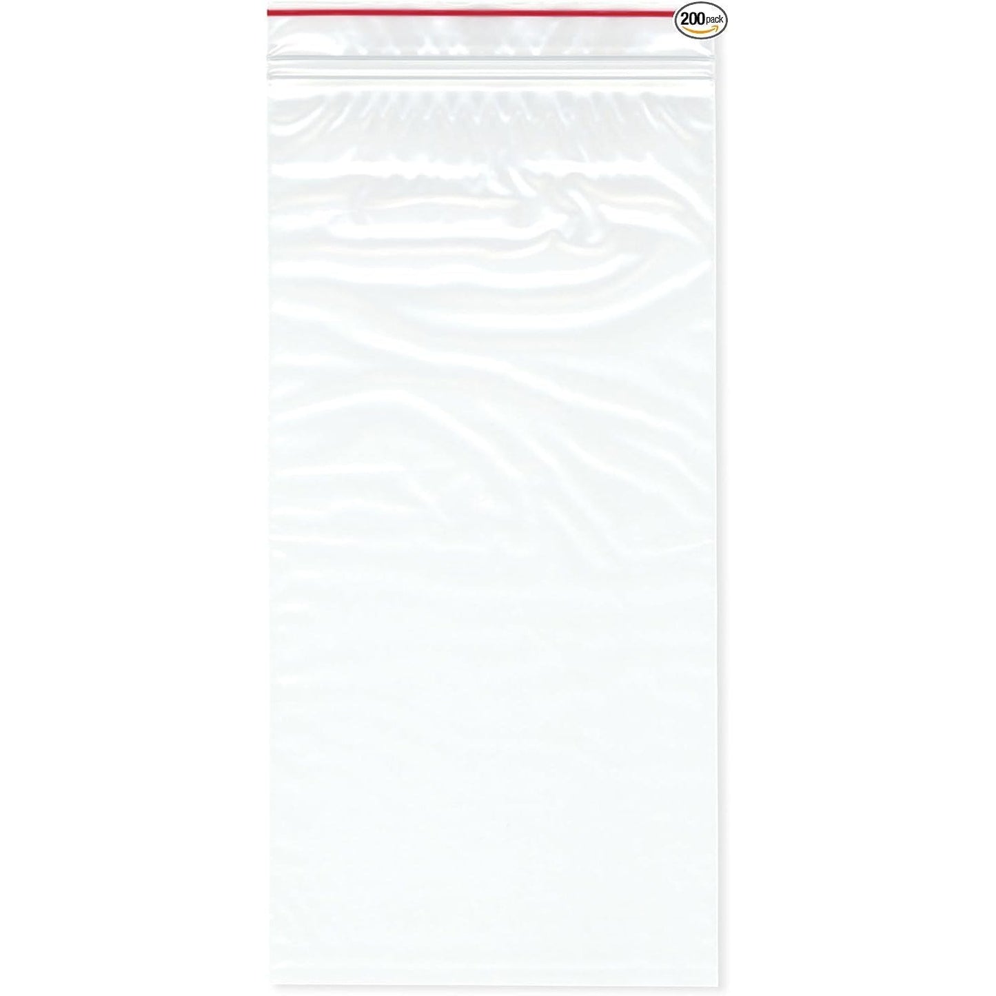 Clear plastic shopping bag with zip closure from Pasteur Pharmacy, 2 meters by 6x12 inches, suitable for retail use.