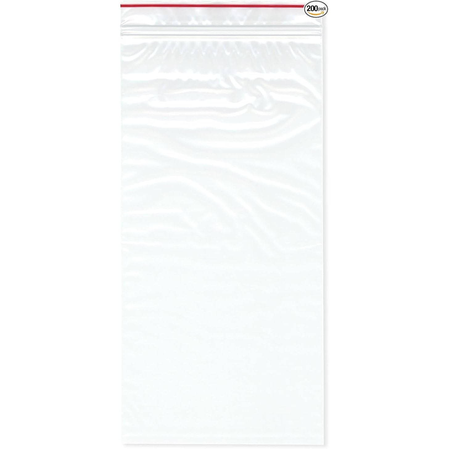 Clear plastic shopping bag with zip closure from Pasteur Pharmacy, 2 meters by 6x12 inches, suitable for retail use.