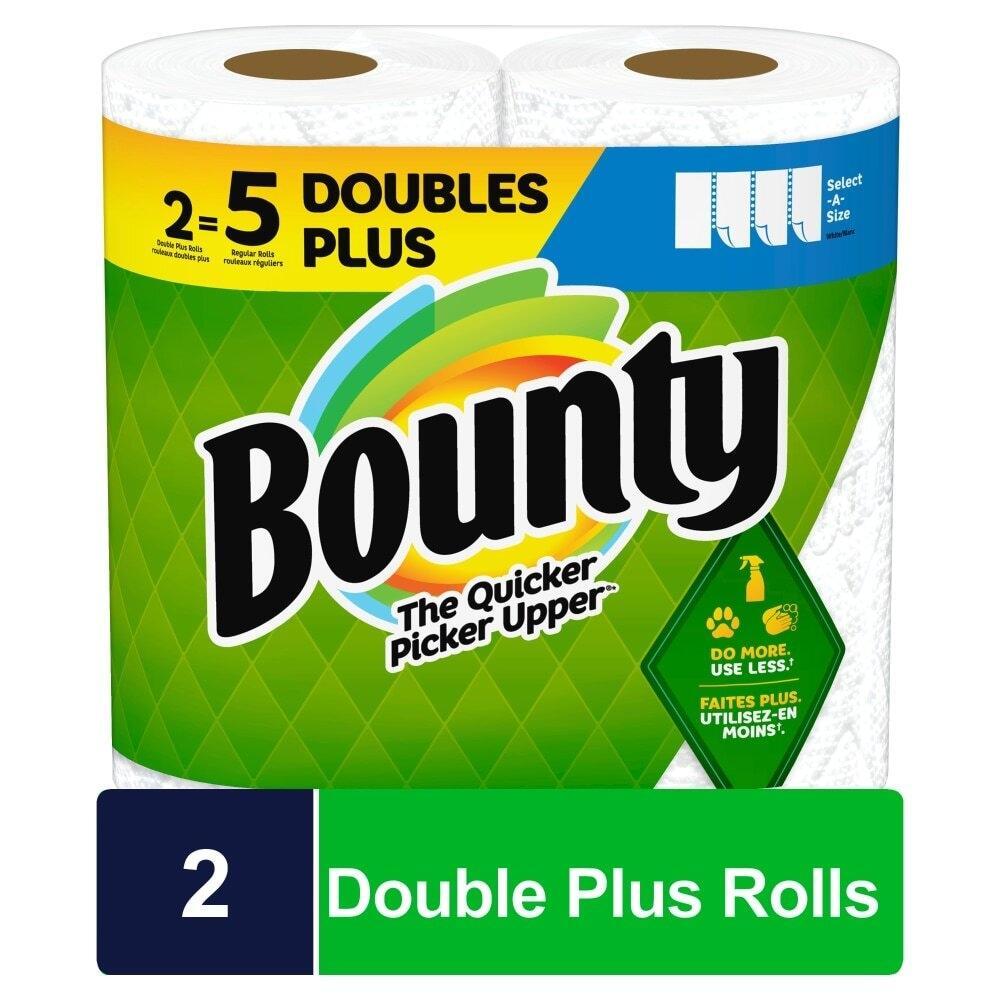 Bounty Paper Towels, Select A Size, 2-Ply, white, folded paper towels with absorbent layers, brand Pasteur Pharmacy.