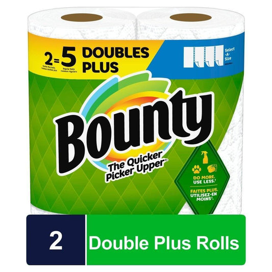 Bounty Paper Towels, Select A Size, 2-Ply, white, folded paper towels with absorbent layers, brand Pasteur Pharmacy.