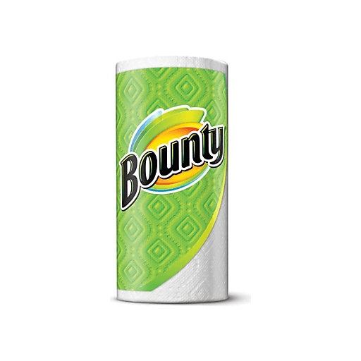 White Bounty paper towels, Select A Size, 2-ply, durable kitchen paper towels with absorbent white paper towel rolls.