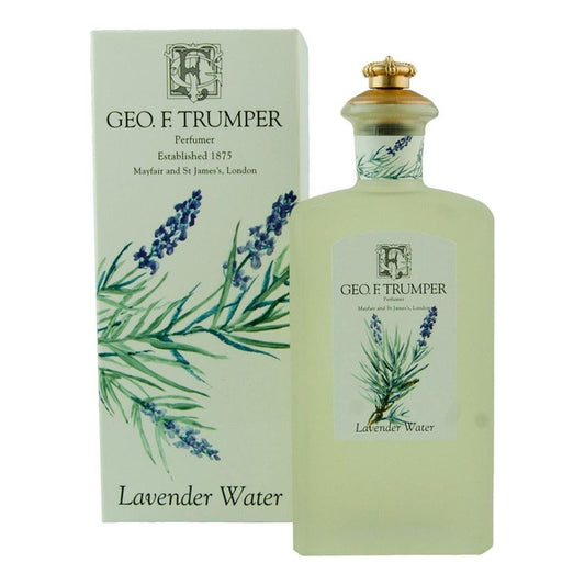 Geo. F. Trumper Lavender Water EDT perfume bottle, featuring a 50ml size with elegant packaging and lavender scent.