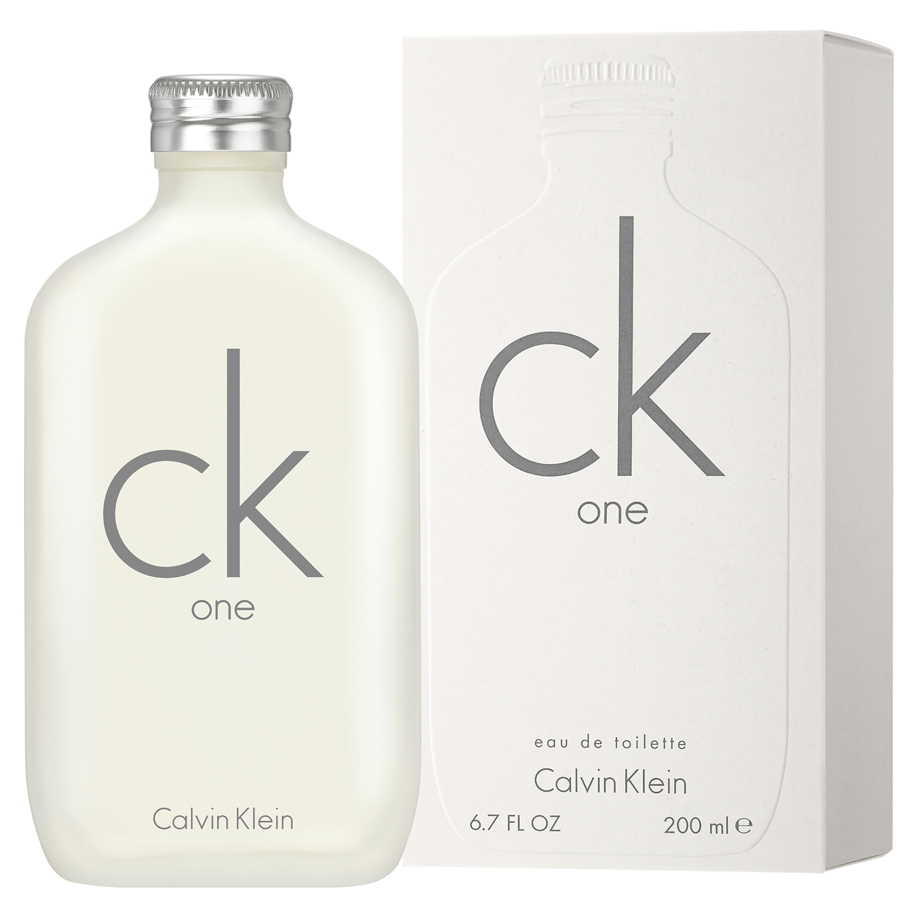 Calvin Klein CK 1 Eau de Toilette 6.7 oz perfume bottle with sleek design, ideal for men's casual fragrance collection