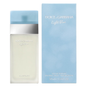 Dolce & Gabbana Light Blue women’s eau de toilette perfume bottle, 50ml, showcasing the iconic D&G fragrance packaging.