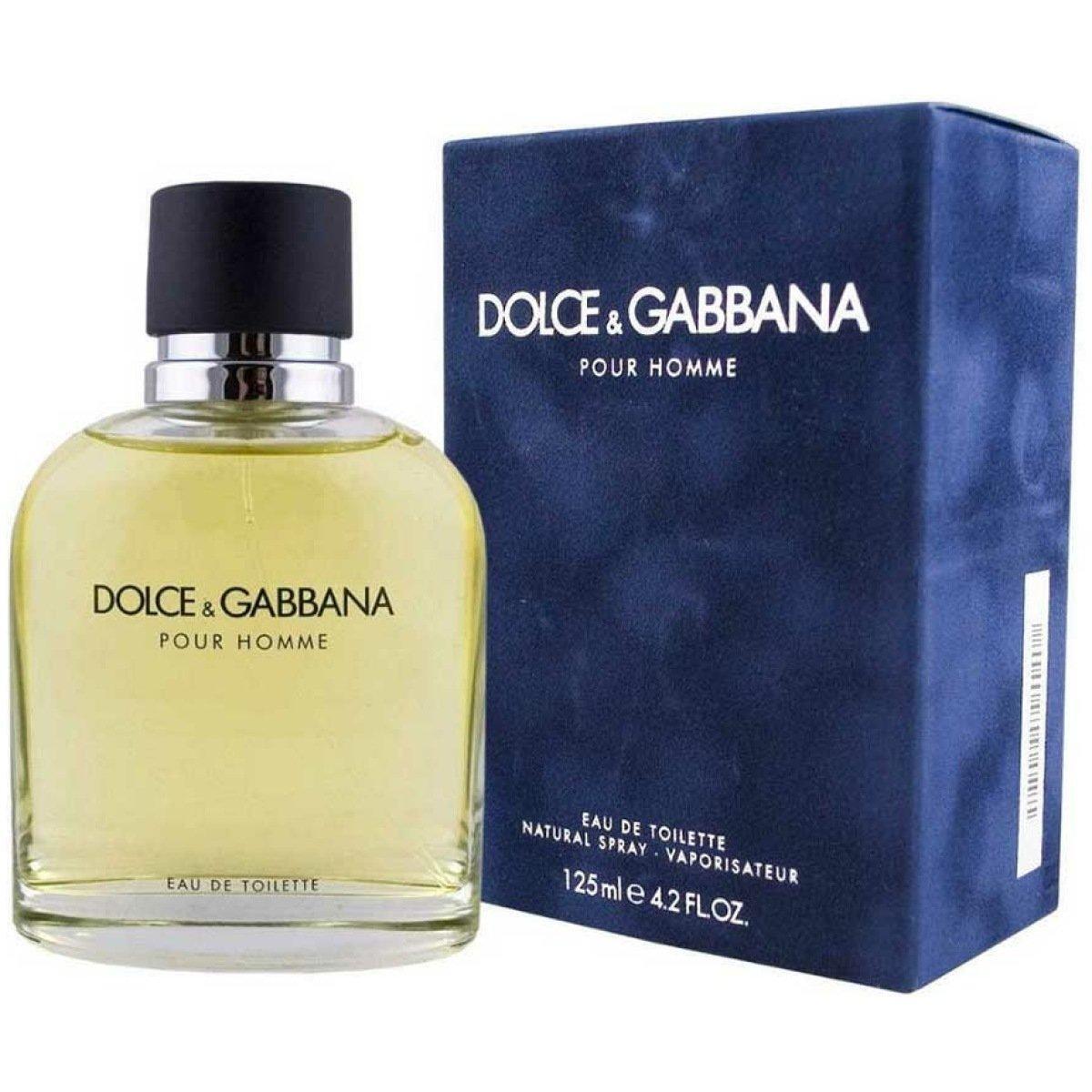Dolce & Gabbana Pour Homme 125ml Eau de Toilette spray bottle, men's perfume with sleek packaging and classic fragrance design