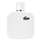 Lacoste L.12.12 Blanc Eau de Toilette perfume bottle with white design, showcasing the iconic crisp and clean scent.