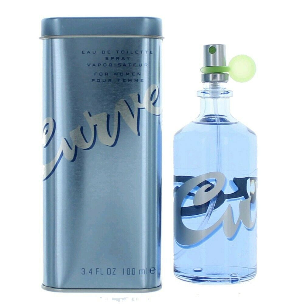 Liz Claiborne Curve for Women Eau de Toilette spray, 3.4 fl oz, featuring the perfume bottle with a sleek design.