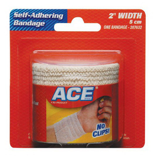 Self-adhering ACE bandage, 2-inch width, in a package, used for support and compression by Pasteur Pharmacy.