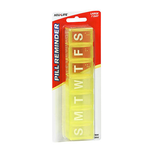 Large 7-day Aculife Pill Reminder in personal care, featuring a clear plastic case with individual compartments for daily medication.