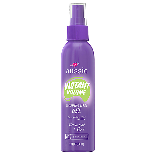 Aussie Au Instant Volume Spray Gel bottle from Pasteur Pharmacy, showcasing the personal care product with a pump spray nozzle.
