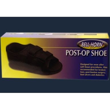 Bell-Horn® women's post-op shoe in medium size (6-8) for women, designed for foot injury recovery and support.