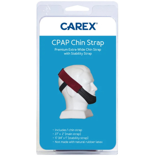 Carex Philips-Style Premium Chin Strap in Ruby Red, a personal care product designed for secure chin support.
