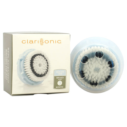 Clarisonic delicate brush head for sensitive skin, personal care accessory with soft bristles for gentle facial cleansing.