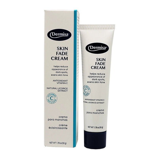 Cream for dark spots by Dermisa in a 50g jar, used for skin brightening and spot treatment in personal care.