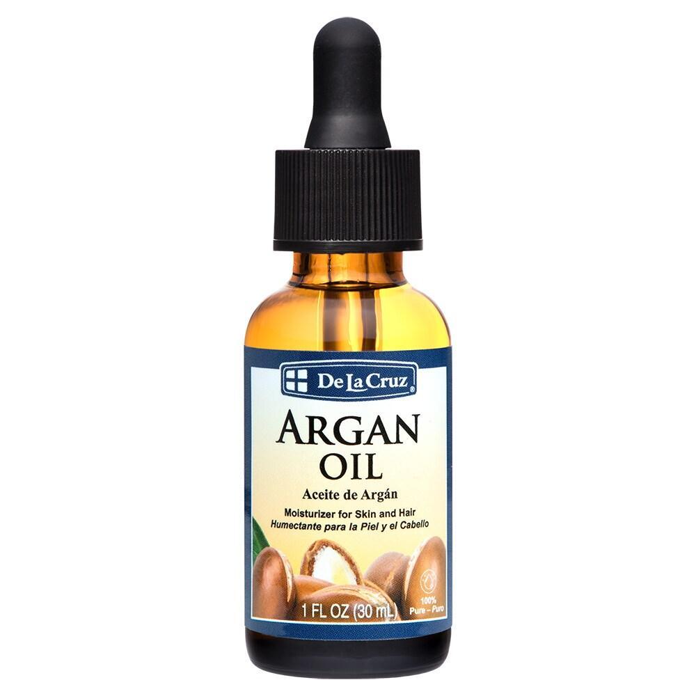 De La Cruz Argan Oil in a 1 Fl Oz bottle, natural personal care product for hair and skin from Pasteur Pharmacy