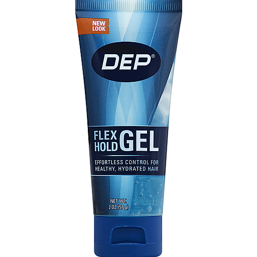 Dep Styling Gel Flex Hold 2 Oz from Pasteur Pharmacy, personal care gel in a clear tube with a flip-top cap.