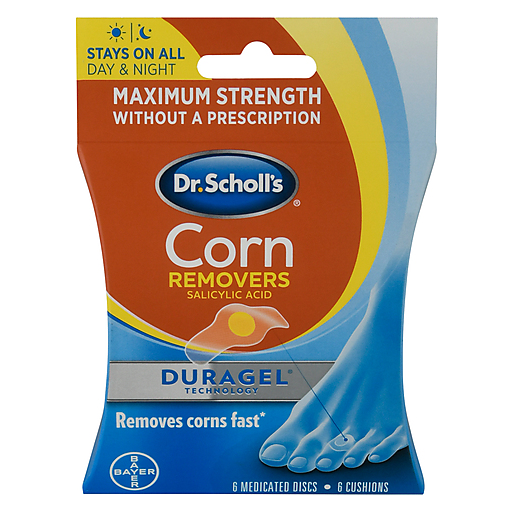 Dr. Scholl's Corn Removers in packaging, a personal care product designed to ease corns and calluses on the feet.